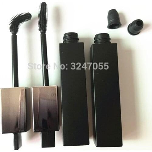 8-9ML Black Empty Plastic Handmade Mascara Tube, DIY Creative Square Professional Eyelashes Cream Container, Beauty Makeup Tool