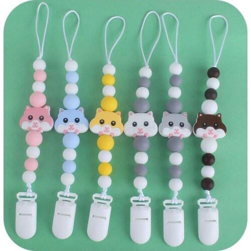 Baby Pacifier Clip Chain Plastic Pacifier Clip Infant Feeding Baby Chewing Silicone Pacifier Chain Toy