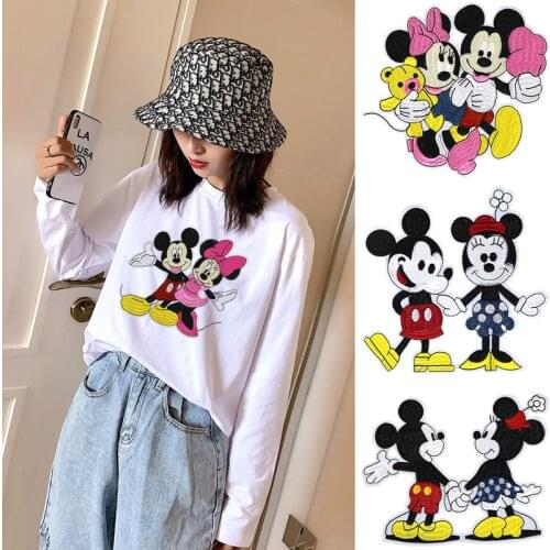Disney childrens cartoon Minnie Mickey clothes embroidered cloth stickers clothes auxiliary material large patch stickers