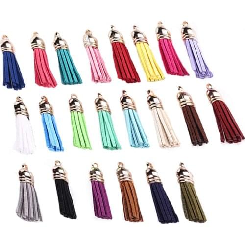 60Pcs/bag 35mm multicolor optional Double-sided velvet Tassels charms accessories Ideal Accessories for DIY projects 020006005