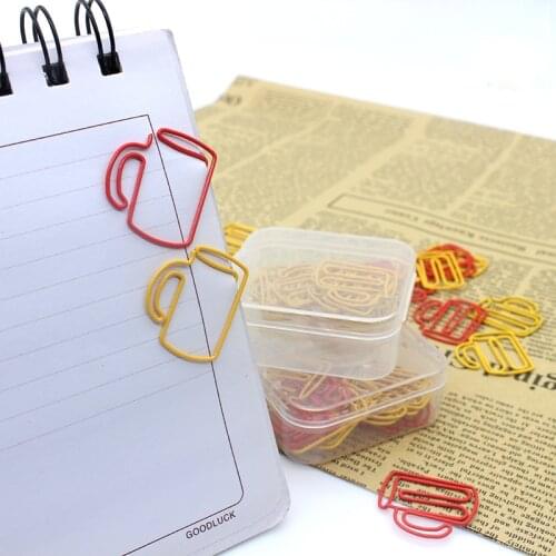 Briefcase Red Paper Clips Decorative Cute Metal Stationery Bookmark Yellow Paper Clips Papeleria Paperclips Office Accessories