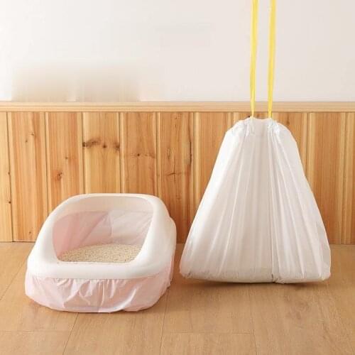 Cat litter trash bag, no shovel, no dirty hand, large, thick bag, handle, shrink cat litter bag 7pcs/bag