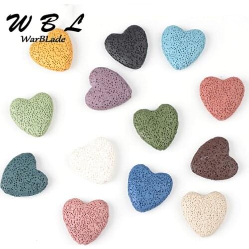 Natural Volcanic Rock Beads Heart-shaped multi color Lava Rock Stone Loose Beads Bracelets Earring Jewelry DIY Necklace Making