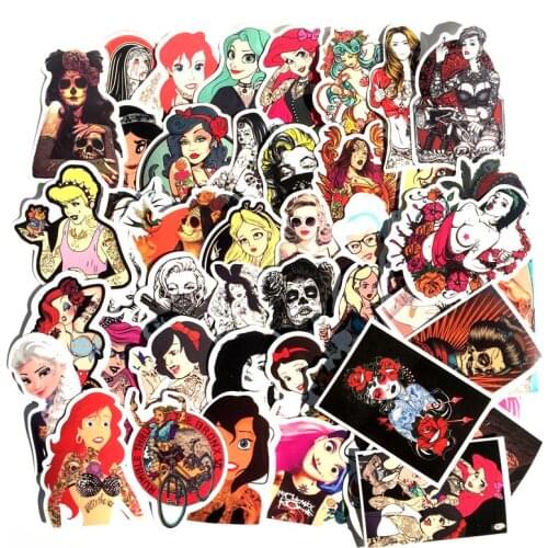 NEW 50Pcs/Lot Styling Pvc Waterproof Sexy beauty Girls Stickers For Laptop Motorcycle Skateboard Luggage Decal Toy Sticker