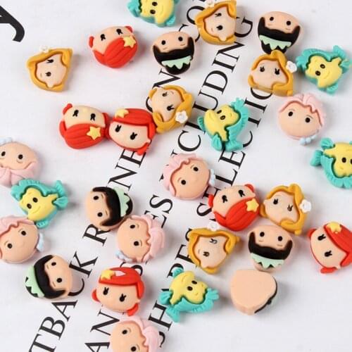Resin Creative Cartoon Doll Little Princess Girl Heart Nail Art Rhinestone 50Pcs DIY Phone Case Hairclip Nail Art Accessories