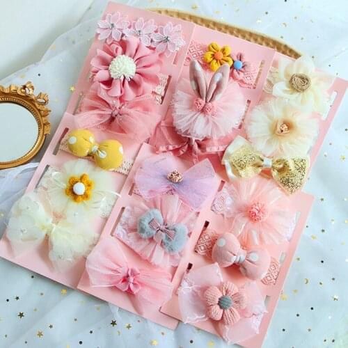 3Pcs/Set Lovely Bowknot Princess Baby Girl Headbands Lace Flower Newborn Infant Baby Hair Band Turban Baby Hair Accessories