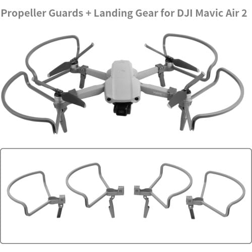 Sunnylife Propellers Protector Integrated with Heightened Landing Gears Propeller Guards for DJI Mavic Air 2 Shielding Rings