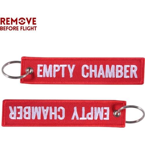 50 PCS Wholesale Sleutelhanger Red Empty Chamber for Aviation Gift Promotion Gifts Keychains Luggage Tag Embroidery Key Chain