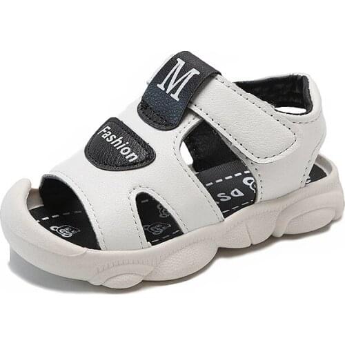 2020 Summer Boys Beach Shoes Breathable For Girls Leather Casual Sandals Childrens Fashion Hollow Net Sandals Shoe Size 22-27