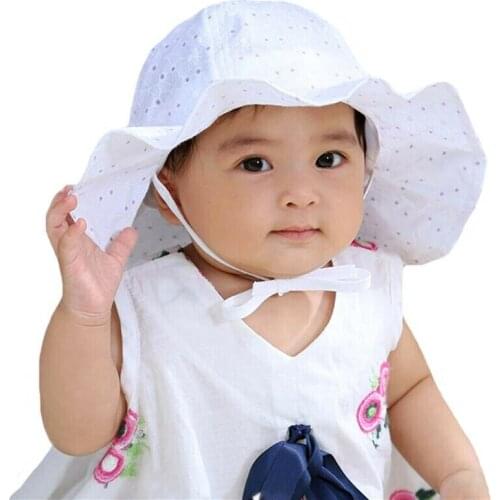 Cute Wide Brim Baby Girl Toddler Kids Sun Hat Summer Outdoor Sunproof Protection Hat Unique Design Lovely Clothes Accessories