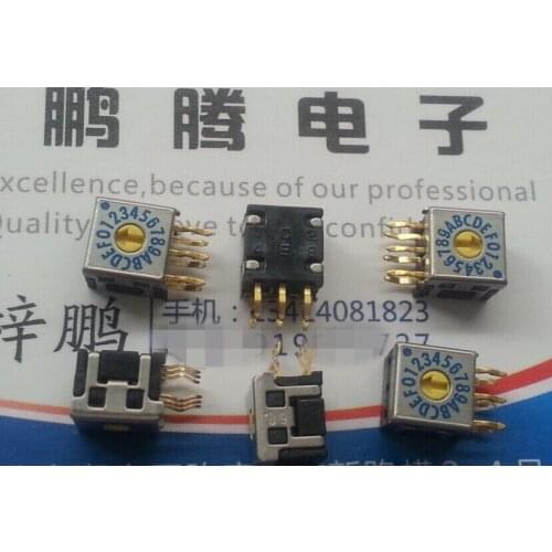 1PCS Imported Japanese FUJISOKU 0-F 16-bit rotary dial coding switch DRR7016 DRR7016-Z positive code side dial