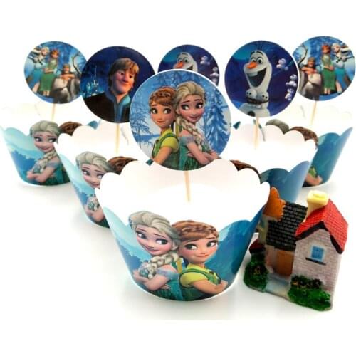 10 Kids Frozen Princess Party Supplies Disposable Tableware Happy Birthday Festival Decoration Event Favor Gender Reveal Girls