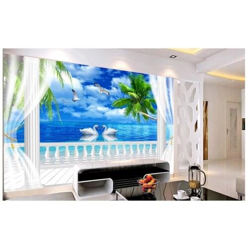 3D wall murals wallpaper custom picture mural Landscape wall paper Blue sky and white clouds background wall papers home decor