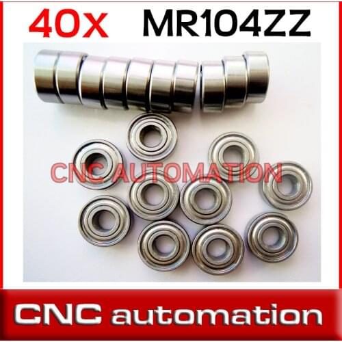 40pcs MR104 MR104Z Miniature Bearings ball bearing 4X10X4 mm 4*10*4 MR104zz radial shaft