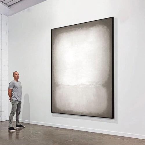 Abstract Gray White Oil Painting Canvas Handmade Wall Art Picture Minimalist Poster Living Room Bedroom Home Decor No Frame