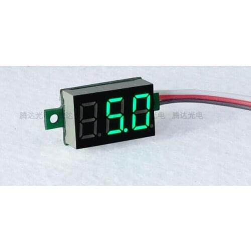 1pc 0.36'' LCD DC 0-100V Green LED Panel Meter Digital Voltmeter with Three-wire Electrical Instruments Voltage Meters 0V-100V