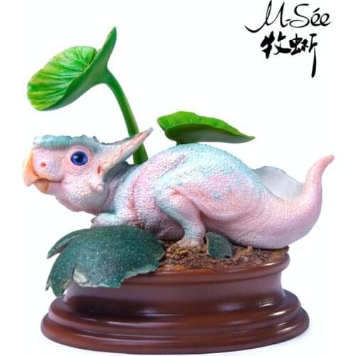 Pachyrhinosaurus Baby Scene Statue Dinosaur Model Animal Collector GK Toy Gift Crafts Souvenirs Decor Vehicle Simulation Unisex