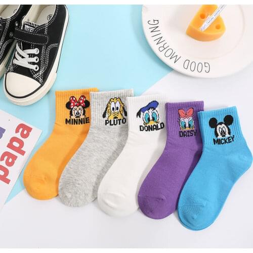 Donald Duck Daisy Mickey Mouse Minnie Mouse Childrens Ankle Socks Disney Cartoon Printed Childrens Ankle Socks Disney Socks