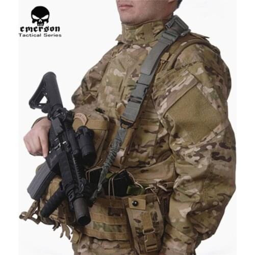 EMERSON Tactical Rifle Gun Strap Battle Sling Airsoft Paintball Gun Sling EM8270 Black TAN Hunting Party