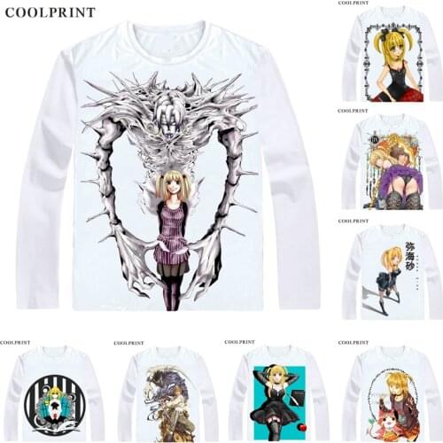 Amane Misa Rem Remu Shinigami T Shirt Death Note Desu Noto Men T-shirt Casual Vintage TShirt Printed Long Sleeve Shirts