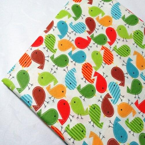 100x160cm Pretty Colorful Birds Printed Cotton Fabric, Bedding Clothing Quilting Bedding DIY fabric Home Decoration