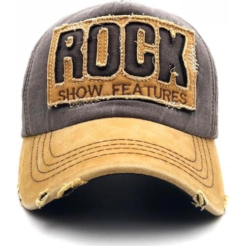 Letter ROCK Embroidery Cotton Baseball Cap For Men Women Snapback Caps Outdoor Sport Sun Hat Retro Trucker Cap