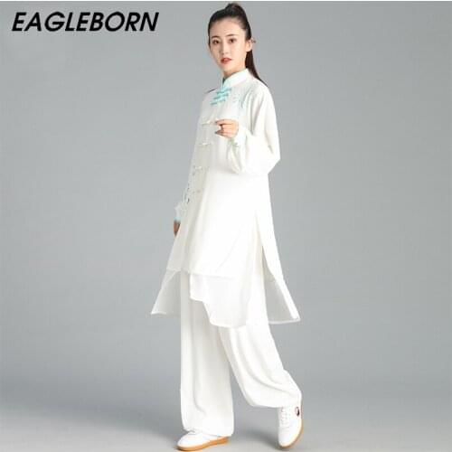 Tai Chi Suit Men Women Set Kung Fu Chinese Traditional Chinese Women Tai Chi Wushu Uniforms Lily Orchid Grass Tai Chi Uniform
