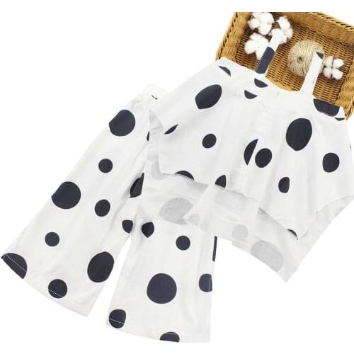 Summer Clothes For Girls Dot Vest + Short Teenage Girls Clothing Casual Style Clothes For Girls Newest Childrens Tracksuits