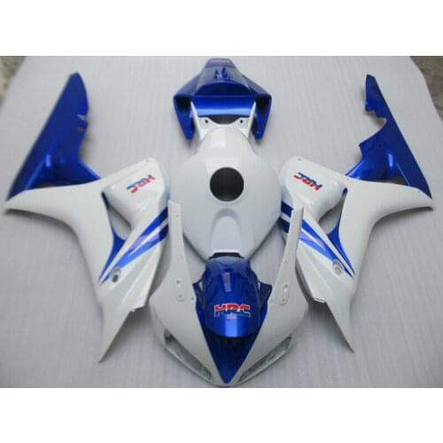 Injection molding top selling fairing kit for Honda CBR1000RR 06 07 white blue fairings set CBR1000RR 2006 2007 FC10