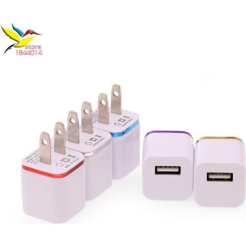 Metal single 1 USB wall US plug 5V 1A AC Power Adapter Wall Charger Plug 1 port for iphone samsung note LG tablet ipad 500 pcs