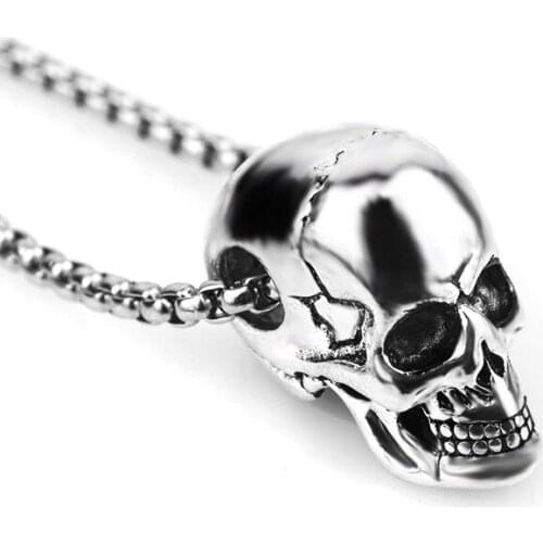 Fashion titanium steel pendant necklace skeleton man hip hop trend Halloween Pendant Necklace