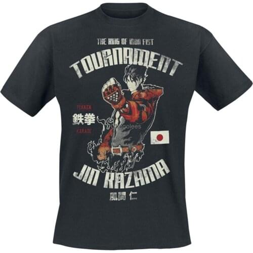 Tekken T Shirt Jin Kazama King Of Iron Fist Official Retro Mens Black