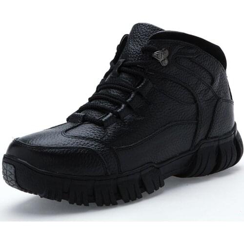 Super Warm Winter Men Boots Genuine Leather Boots Men Winter Shoes Men Military Fur Boots For Men Shoes Zapatos Hombre