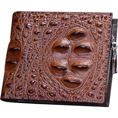 Crocodile Wallet Man Short Fund High Archives Youth Business Affairs Genuine Leather purse men carteira masculina cartera hombre