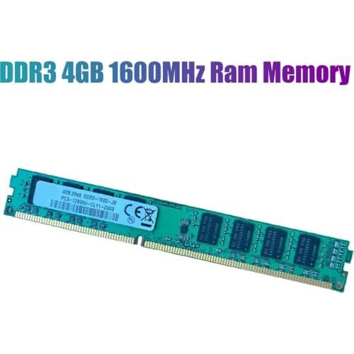 DDR3 4GB Ram Memory Small Version 1600MHz PC3-12800 DIMM 240 Pins Support Dual Channel for AMD Desktop RAM Memoria