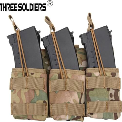 Outdoor tactical 7.62 Molle triple magazine pouch Combat Hunting Camping Climb Tactical Hike bag Multi-function sundry package