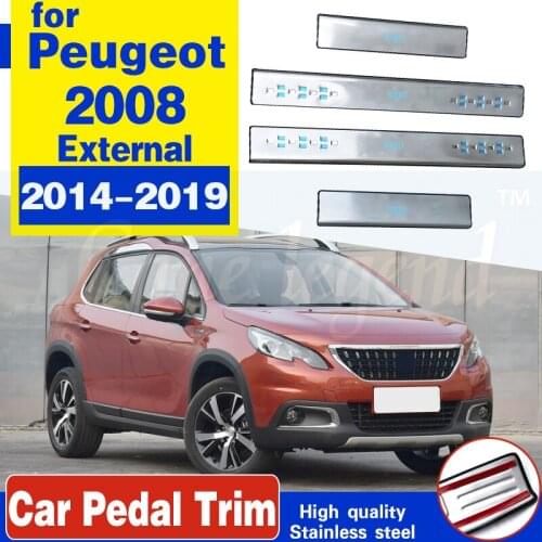 Car-covers stainless steel Scuff Plate/external Door Sill Door Sill pedal fit for Peugeot 2008 2014 -2019 Car styling