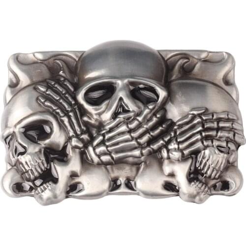 Skull skeleton belt buckle Belt DIY accessories Western cowboy style Smooth belt buckle Punk rock style k17