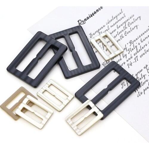 50PCS Three Gear Rectangle Resin Buckles Black Beige Clothes Windbreaker Coat Belt Bag Sewing Accessories Replacement 25mm 50mm