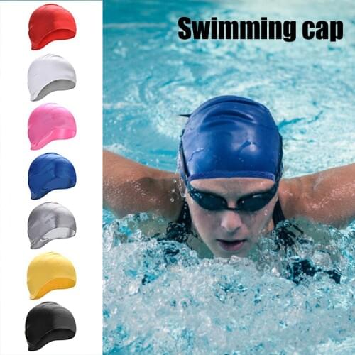 Swimming Caps High Elastic Durable Unisex Sport 100% Silicone Gel Womens Mens Bathing Caps Blue Navy Pure Color Mixcolor
