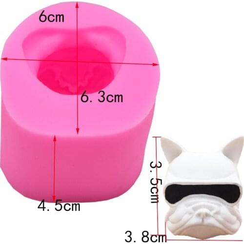 Sunglasses Bulldog Silicone Mold Aromatherapy Plaster Mold Ink Mirror Candle Making DIY Handmake Silicon Form For Candles