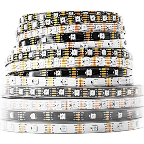 WS2813 Led Strip Light 1m 4m 5m 30 60 100 144 LEDs WS2812B Dual Signal Individually Addressable Updated Black White PCB DC5V