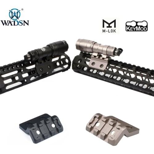 WADSN Tactical Offset Rail Mount Aluminum for Surefir M300 M600 Scout Light Optic Sight fit M-LOK KEYMOD Picatinny Rail WD02003
