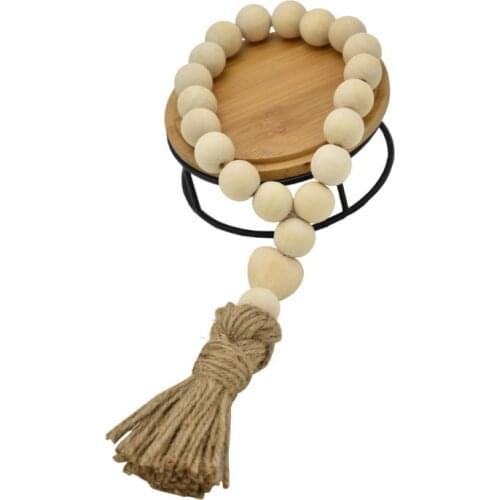 Tassle Farmhouse Beads Natural Wood Bead Garland Kids Baby Nursery Room Decor Wedding Vase