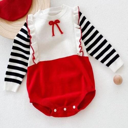 Newborn Baby Girls Boy Rompers Toddler Jumpsuit Girls striped Knitted Baby Infant Boy Overall Children Outfit Autumn