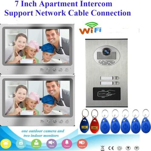 NEW Video Intercom 9 Inch Wifi Wireless Video Door Phone Doorbell Intercom System Android IOS APP For 2 Units Apartment