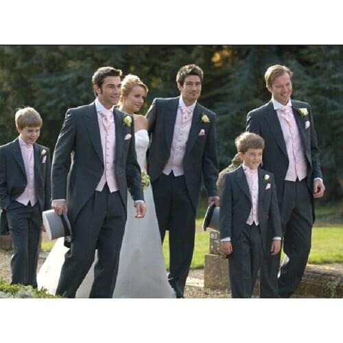 High Quality Morning Suits Groom Tuxedos Mens Wedding Blazer Waistcoat Trousers Sets Boy Suits (Jacket+Pants+Vest+Tie) NO:230