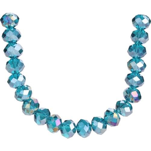 Jewelry Faceted Beads Crystal Spacer Glass Rondelle DIY Bracelet Necklace Bulk Wholesale 4-12mm Peacock Blue Lots Making Loose