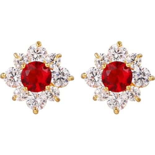 Bettyue Fashion Statement For Women&Girls Dress-up Solar Flower-shape Two Colors Exquisite Earring Cubic Zircon Tiny Jewelry