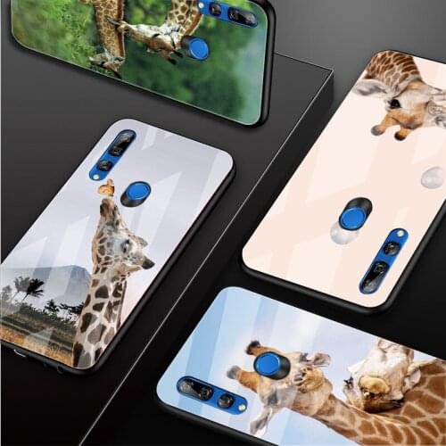 Giraffe Animal Tempered Glass Phone Case For Huawei honor 8X 9 10i 20i 20Lite 20Pro 30 Pro Cover Shell